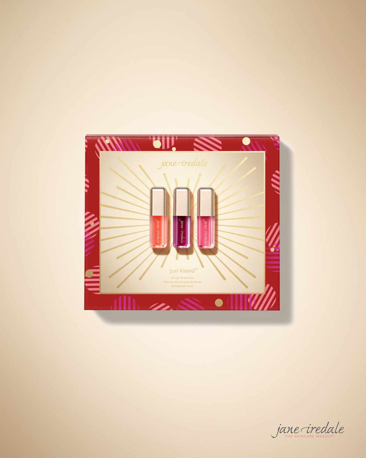 Jane Iredale Just Kissed pH Lip Oil Mini Trio in rode geschenkdoos