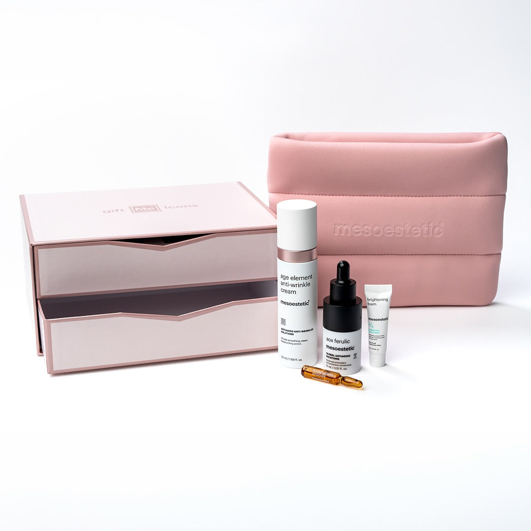 mesoestetic Iconic Smooth giftset met giftbox, pouch en vier producten
