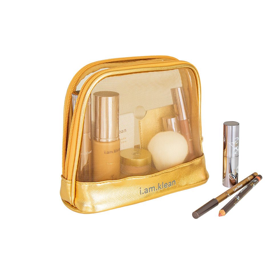 Gouden toilettasje (leeg)